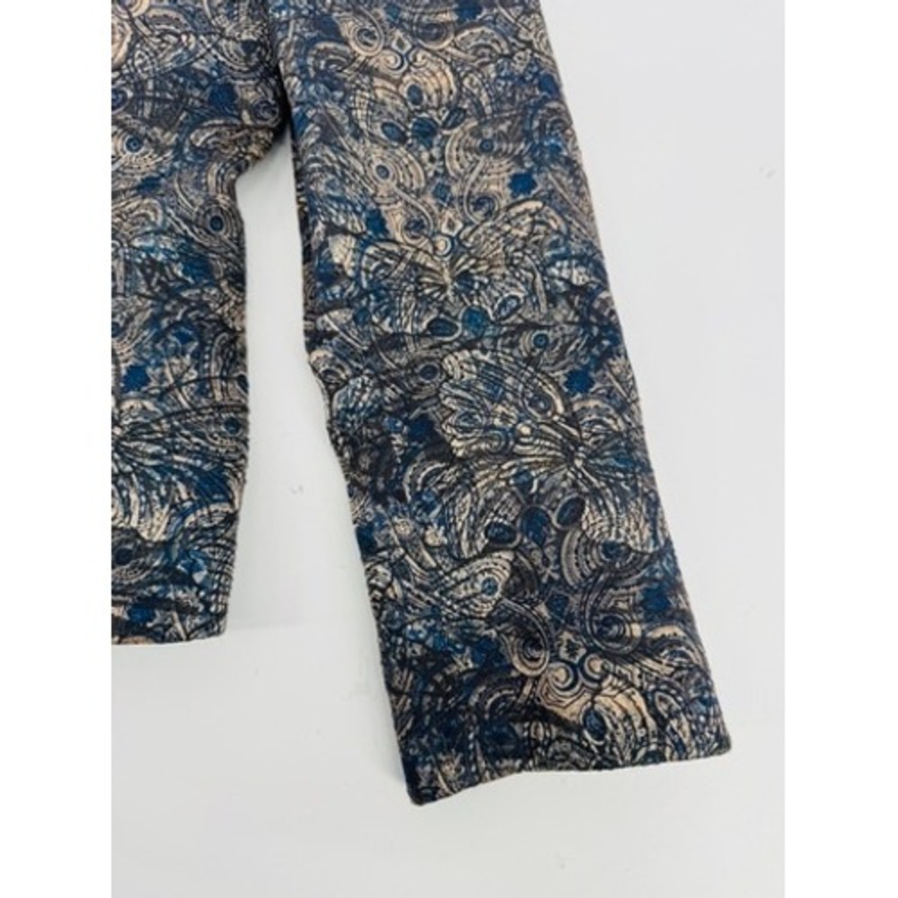 Evan-Picone Blazer Womens‎ Petite Blue Tan Paisley Tapestry 3-Button Suit Jacket - Picture 8 of 13